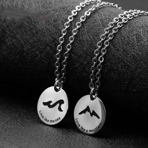 Fashion titanium steel pendant necklace men and women couples simple clavicle chain wild hot sale