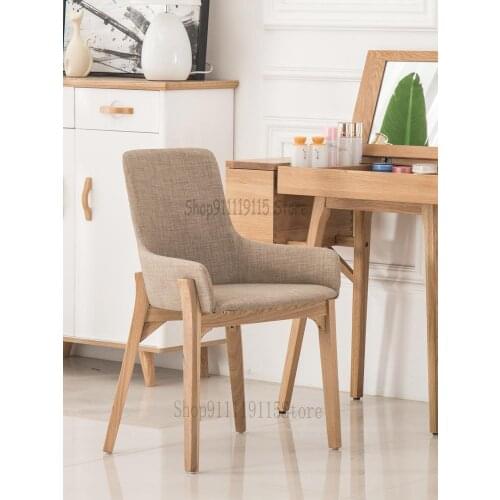 Nordic Solid Wood Chair Japanese Small Family Dining Chair Cloth Chair Stool Desk Stool Back Chair Home Solo Chair