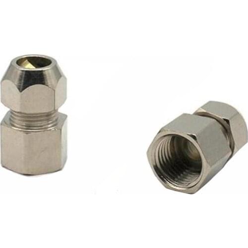 Pneumatic PCF12-02/12-03/12-04 Copper-plated nickel quick screw through baffle connector pneumatic through plate connector