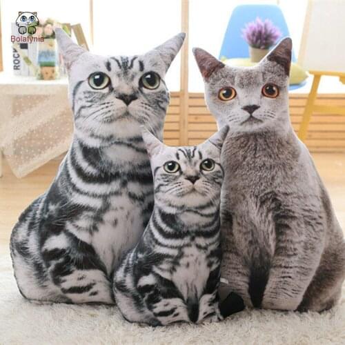 BOLAFYNIA Simulation cat pillow Children plush stuffed toy baby kids plush toy for Christmas birthday gift