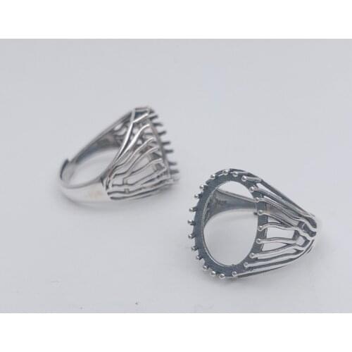 12*16mm 925 STERLING SILVER men women Semi Mount Bases Blanks base blank Pad ring Setting wedding jewelry findings diy A5814