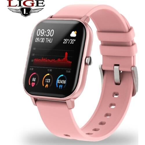LIGE 2020 Smart Watch P8 Men Women 1.4inch Full Touch Screen Fitness Tracker Heart Rate Monitor IP67 Waterproof GTS Sports Band