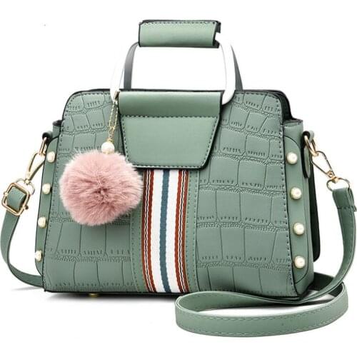 Fashion Crocodile Pattern Handbag Winter New Trend Ladies Shoulder Messenger Bag Plush Pendant Casual Diagonal Bag Bolsos Mujer