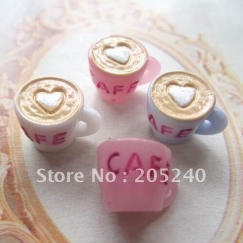 21pcs Mixed 3 Colors Super Cute Resin Coffee Cup For Diy Wedding Decoration