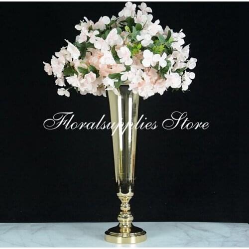 Wedding table flower stands/gold flower vase for wedding table centerpieces decoration