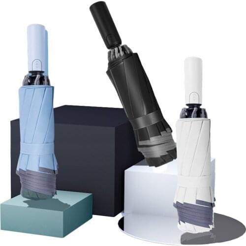 Reflective Umbrella Female Color Coating Parasol Inverted Windproof Folding Female Anti-UV Automatic Umbrella Reverse Umbrella