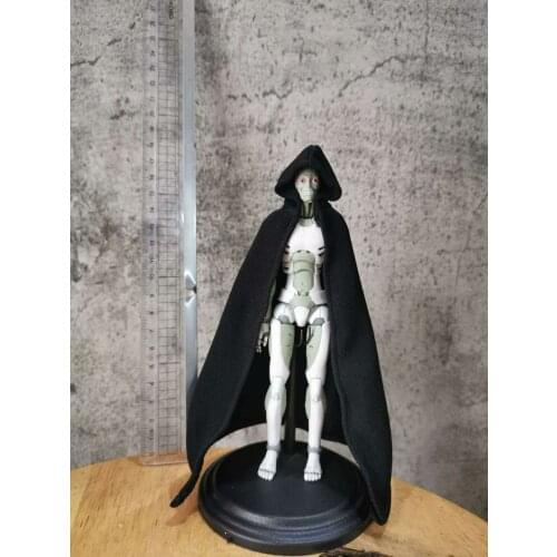 1:12th Accessory Black cloak Model Cape With wires for 6" male Body