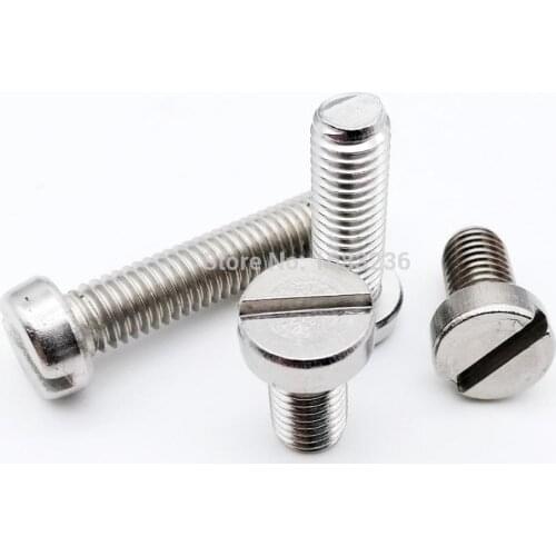 10/50pcs High Quality M3 M4 M5 M6 M8 A2 304 stainless steel GB65 Slotted Cap Head Column Round Cheese Head Screw Bolt L=4-100mm
