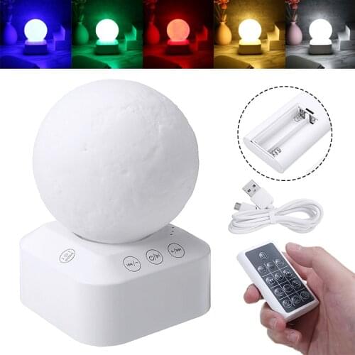 Moon Night Light White Noise Sleeping Machine With USB Power Cable Baby Stress Anxiety Relief 7 Colors Mini Size