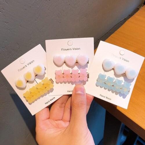 2pcs/lot Multicolor Resin Cute Bear Hair Clips Set for Women Girls Fashion Hair Accessories Lovely Gift Animal Hair Pins Jewelry