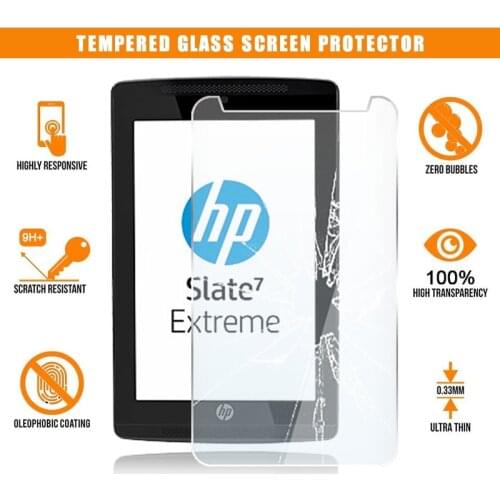 Screen Protector for HP Slate 7 Extreme Tablet Tempered Glass 9H Premium Scratch Resistant Anti-fingerprint Film Cover