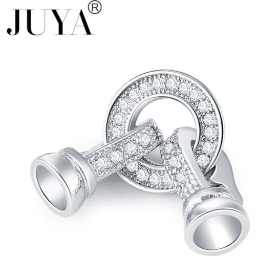 JUYA 5 Pcs\lot DIY Hooks Connectors Handmade Jewelry Findings Accessories AAA Cubic Zirconia Fastener Clasps For Jewelry Making