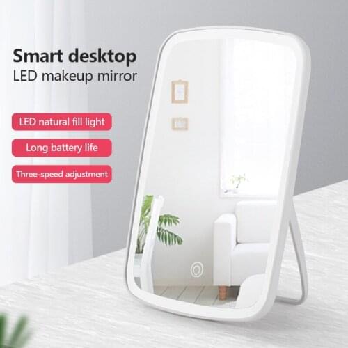 Makeup Mirror With Light Smart Desktop LED Cosmetic Mirror With Touch Dimmer Standing Table Vanity Mirror With LED Lights espejo