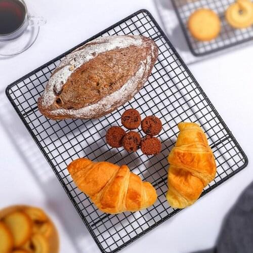 ZhangYuan 1Pcs Square Barbecue Net Black Non Stick Baking Tools For Cookies & Pastry Cooling Rack Insulation Pad BBQ Accessories
