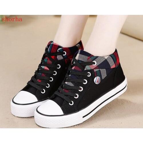 New Fashion canvas spring autumn ankle shoes women casual flats increased Breathable shoes mixed color size 35-40