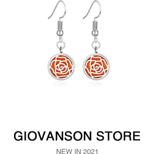 Earringss Stainless Steel Jewelry Making Women Gift Locket Pendants Dangle Perfume Aromatherapy Essential Oil Diffuser Drop 12mm