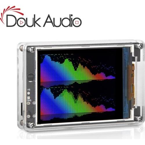 Douk Audio MIC+LINE Sound Level Home Decor Digital Clock Meter Music Spectrum Visualizer Audio Display Analyzer Gifts