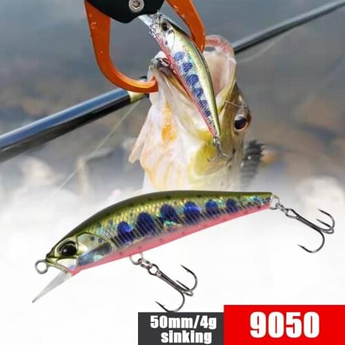 1 Pcs 50mm 4g Fishing Mini Minnow Gorgeous Painted 3D Sharpened Hooks Artificial Plastic Hard Lures Accessaries 9050