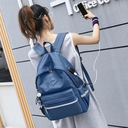 2021 New Waterproof Women Backpack USB Charging Boys Girls School Laptop Knapsack Female Travel Daily Mochila Bolsas