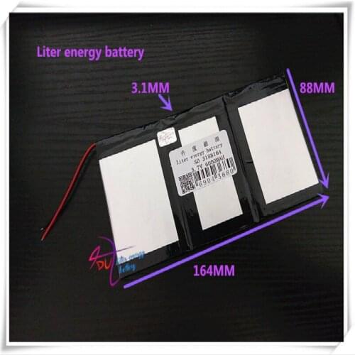 3.7V 6000mAH 3188164 ( polymer lithium ion / Li-ion battery ) for tablet pc phone speaker POWER BANK