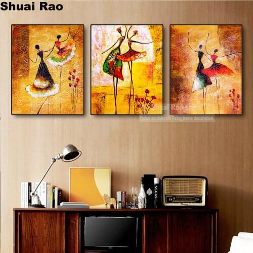 3 pcs Abstract Dancing Girls diamond painting cross stitch DIY craft square drill full round diamond embroidery round mosaic