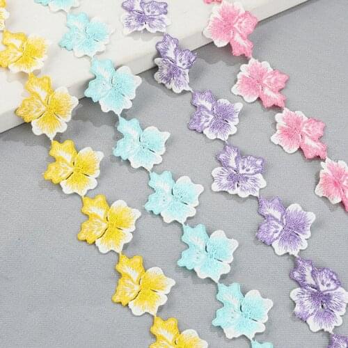 3 yards 35mm Water soluble Embroidery Flower Lace Trim Ribbon Diy Craft Clothing Sewing Decoration Materials