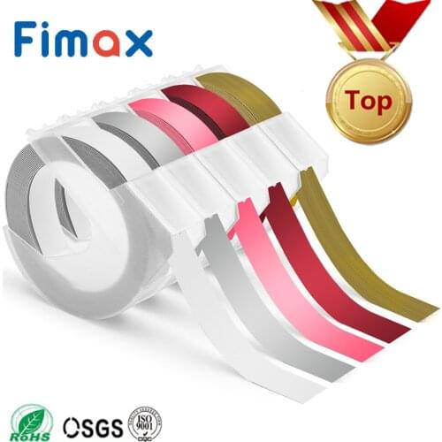 Fimax 5pcs Mixed Color Dymo 3D Plastic Embossing Tape 9mm*3m for Embossing Label Makers DYMO 1011 1610 1595 15447 12965 A520109
