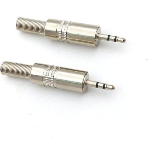 50pcs lot high quality 2.5mm Stereo TRS Male Audio Jack adapter Soldering DIY