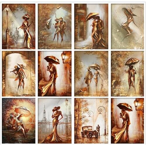 5D Diamond Painting "Romantic Elegant Couple Ladies" Full Square Diamond Embroidery Mosaic Cross Stitch Abstract Woman Art Decor