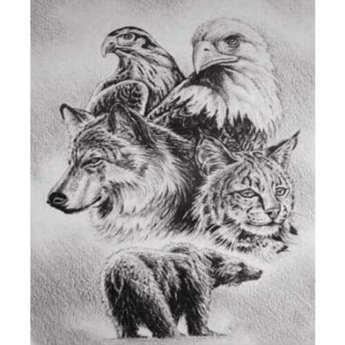 DIY 5D Diamond Painting Wolf Bears Cross Stitch Needlework 3d Diamond Embroidery Diamond Painting Birds Christmas Home Decor