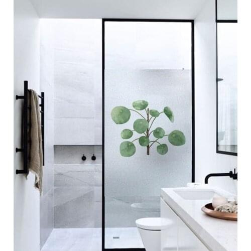 GS021 Plant Print Static Cling Stained Glass Window Film Frosted Privacy Sticker Home Decor Fashion Modern