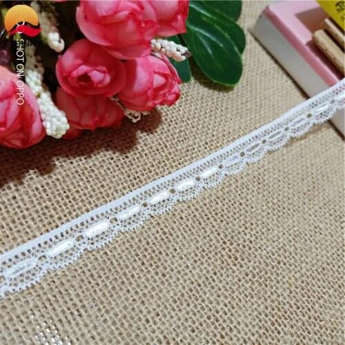 *1.3cm S1481 white stretch lace is used for trimming vest, ladies' underwear lace embroidery to decorate African lace fabric