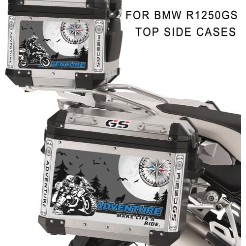 For BMW R1250GS R1250 1250 R GSA GS HP 2019 2020 Trunk Motorcycle Top Side cases panniers Luggage Aluminium Stickers Adventure