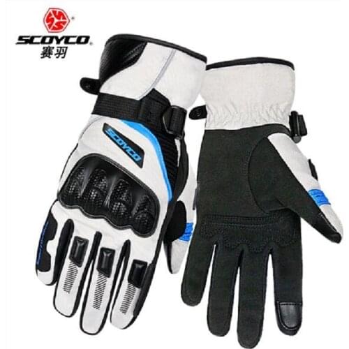 Spring Autumn Scoyco Knight racing gear motorcycle riding gloves Anti-fall waterproof Motorbike locomotive glove Reflective