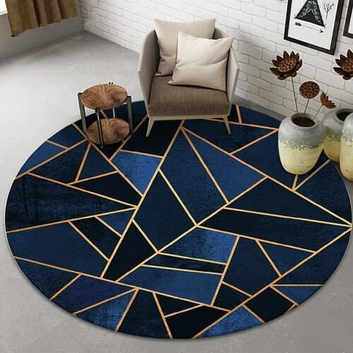 Scandinavian style art geometric non-slip circular rugs floor mats bedroom living room home decoration