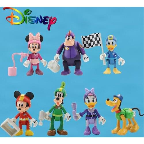 Disney Cartoon character Racing ornaments 7 paragraphs Mickey Donald Duck Dolls do it by hand Vehicle ornaments Cake decoration