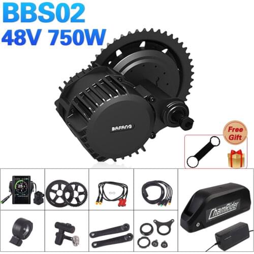 Bafang BBS02B 48V Electric Bicycle Kit 750W Ebike Conversion Kit 8fun Electric Bike Conversion kit Central Crank Drive 48V 20AH