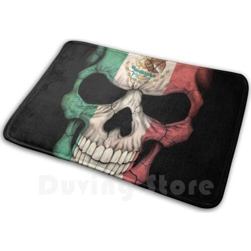 Mexican Flag Skull Mat Rug Carpet Anti-Slip Floor Mats Bedroom Mexico Mexican Mexican Flag Flag Of Mexico Mexican Skull Mexican