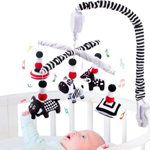 Teytoy My First Baby Mobile, Montessori Black and White Mobile Crib Toys High Contrast Baby Crib Mobile for Newborn Infants Boys