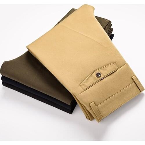 2021 Autumn and Winter Brand Luxury High Quality Modal Straight Loose High Waist Pants Classic Business Mens Trousers