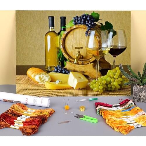 Fruit Printed 11CT Cross-Stitch Embroidery Set DMC Threads Handmade Handicraft Hobby Craft Counted Stamped