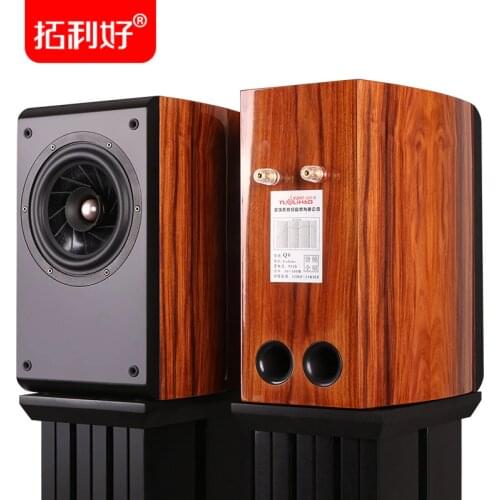 TUOLIHAO 2020 new Q6 Bookshelf Speakers HiFi Full Range One Driver Arc Speaker Box Structure Matched Small Power Amplifier Pair