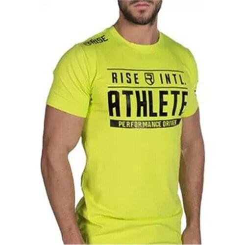 2019 new Brand Letter Printing Cotton mens short-sleeved T-shirt gym shirt mens muscle tights Gasp fitness t-shirts