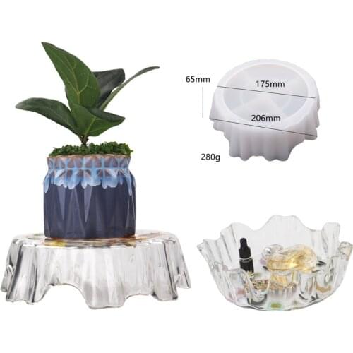 Newest Irregular Tray Candlestick Silicone Mould for Diy Handmade Plaster Concrete Uv Epoxy Mold Home Decoration