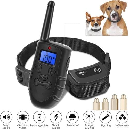 Remote control dog training collar rechargeable dog electric collar anti-bark waterproof remote control dog collar pet trainer