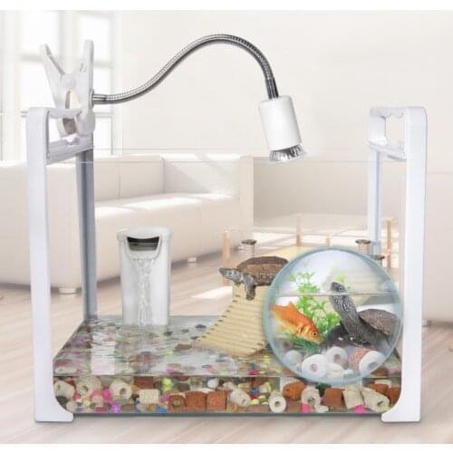 Glass Brazilian Tortoise Tank Turtle Cylinder with Drying Platform Water Tank Turtle Tank Raising Turtle Special Cylinder