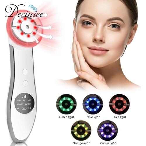 LED Light Therapy RF 5 LED Face Lifting Machine High Frequency Skin Rejuvenationfor Acne Wrinkle Anti-Aging Ion Skin Care Tool