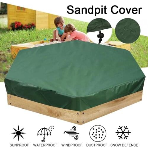 210D Oxford Cloth Childrens Toys with Drawstring Patio Garden Dustproof and Waterproof Hexagonal Sandbox Cover Sand Pit Cover