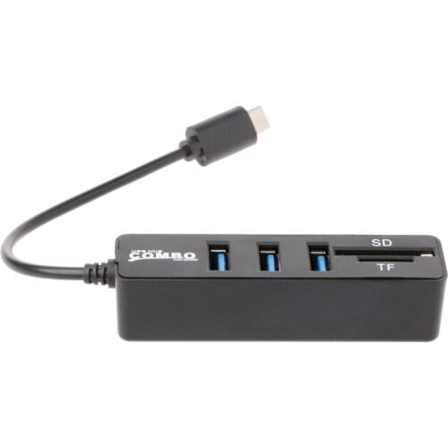 3 Port USB 2.0 Hub USB 3.1 Type C Cable OTG SD/TF Card Reader For iMac MacBook
