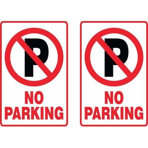 7.2CM*11CM 2 Pcs Warning NO Parking Car Sticker Reflective Funny Decal PVC for Daewoo Sticker